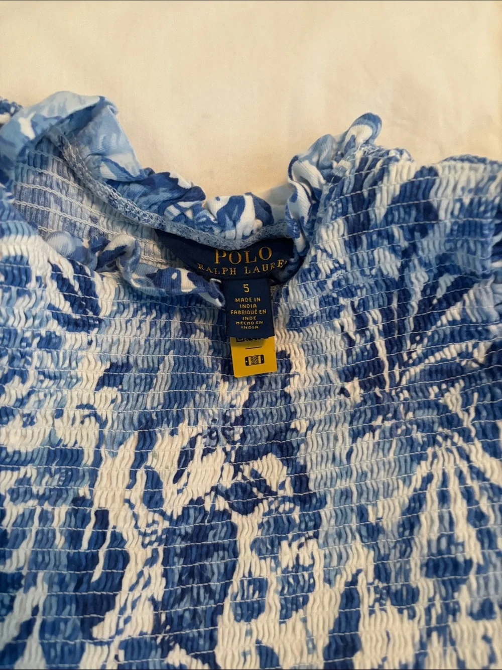 2x GUC Polo Ralph Lauren Girls' Blue Floral Smocked Dress - Size 5